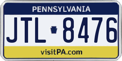PA license plate JTL8476