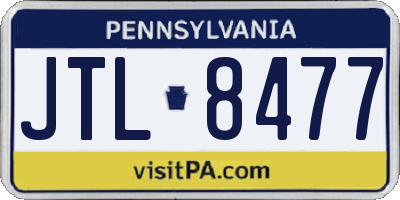PA license plate JTL8477