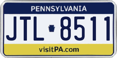 PA license plate JTL8511