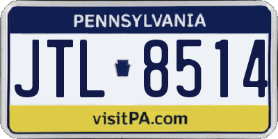 PA license plate JTL8514