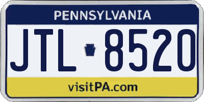 PA license plate JTL8520