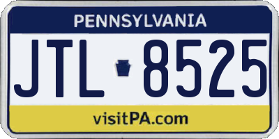 PA license plate JTL8525