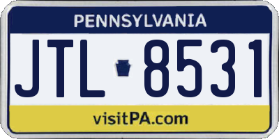 PA license plate JTL8531