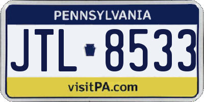 PA license plate JTL8533
