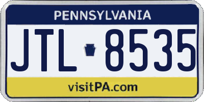 PA license plate JTL8535