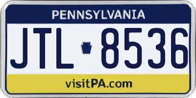 PA license plate JTL8536