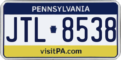 PA license plate JTL8538