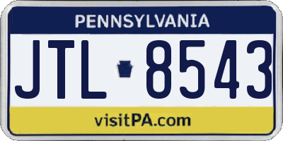 PA license plate JTL8543