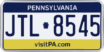 PA license plate JTL8545