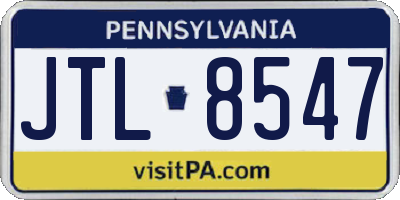 PA license plate JTL8547