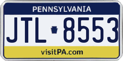 PA license plate JTL8553