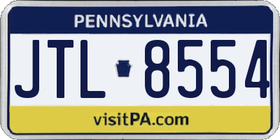 PA license plate JTL8554