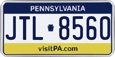 PA license plate JTL8560