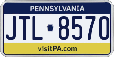 PA license plate JTL8570