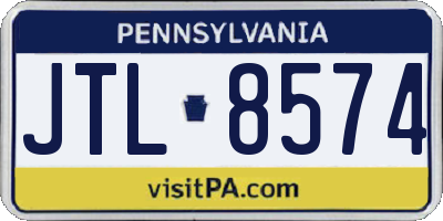 PA license plate JTL8574