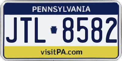 PA license plate JTL8582