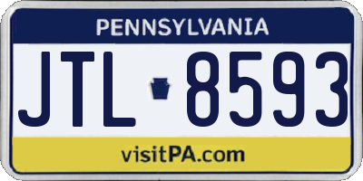 PA license plate JTL8593