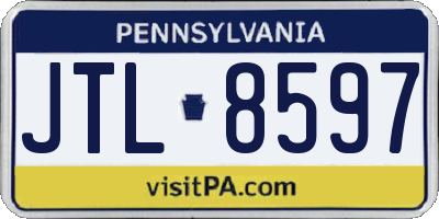 PA license plate JTL8597