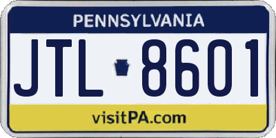 PA license plate JTL8601