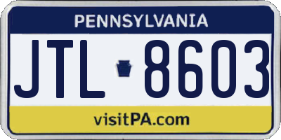 PA license plate JTL8603