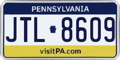 PA license plate JTL8609