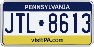 PA license plate JTL8613