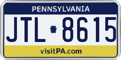 PA license plate JTL8615