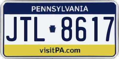 PA license plate JTL8617