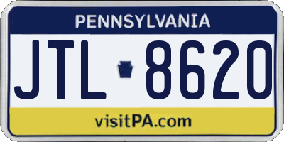 PA license plate JTL8620
