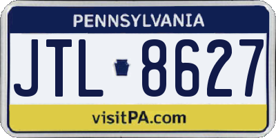 PA license plate JTL8627