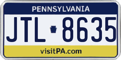 PA license plate JTL8635