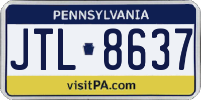 PA license plate JTL8637