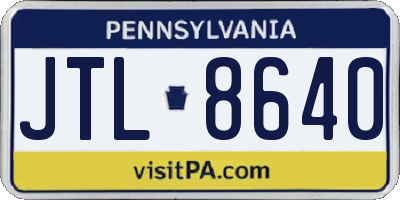 PA license plate JTL8640