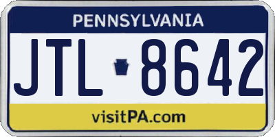 PA license plate JTL8642