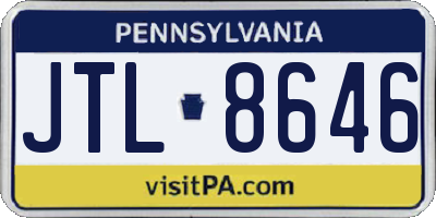 PA license plate JTL8646