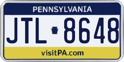 PA license plate JTL8648