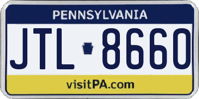 PA license plate JTL8660