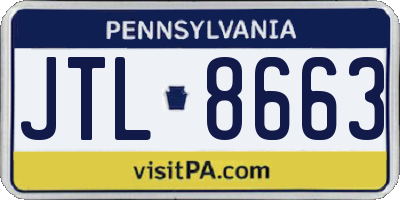 PA license plate JTL8663