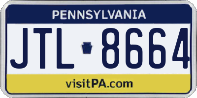 PA license plate JTL8664