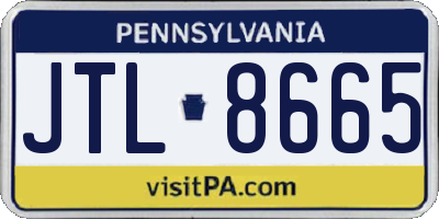 PA license plate JTL8665