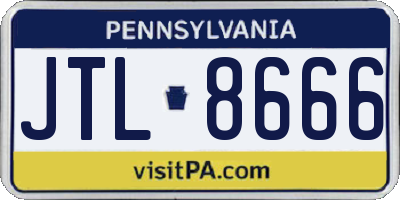 PA license plate JTL8666