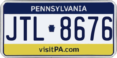 PA license plate JTL8676