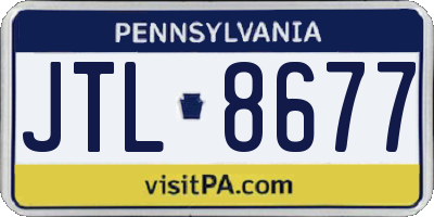 PA license plate JTL8677