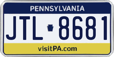 PA license plate JTL8681