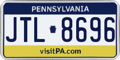 PA license plate JTL8696