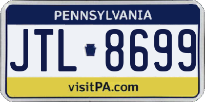 PA license plate JTL8699