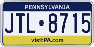 PA license plate JTL8715