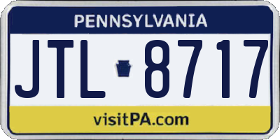 PA license plate JTL8717