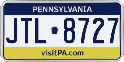 PA license plate JTL8727