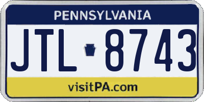 PA license plate JTL8743